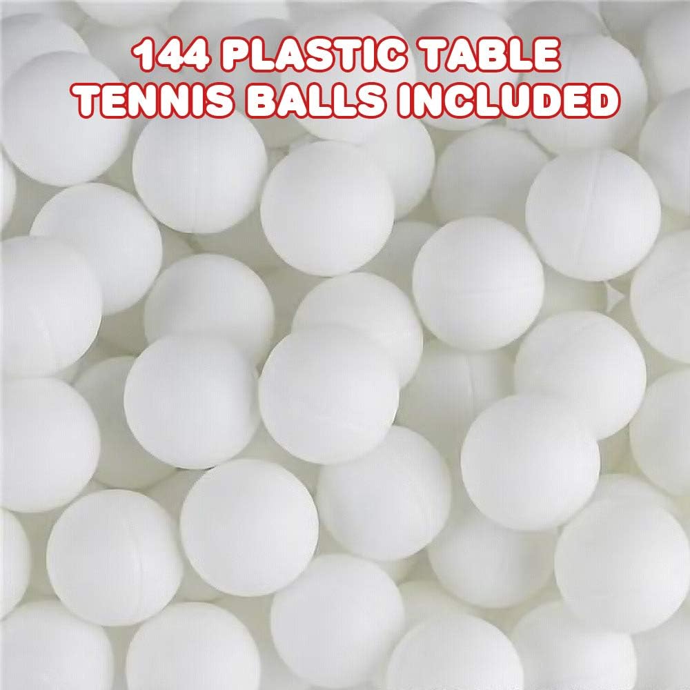 ArtCreativity Plastic Table Tennis Balls - Bulk Pack of 144 - Mini 1.5 Inch White Tennis Balls for Goldfish Game, or Table Games, Fun Carnival Games Supplies for Kids, Adults, Parties : Sports & Outdoors