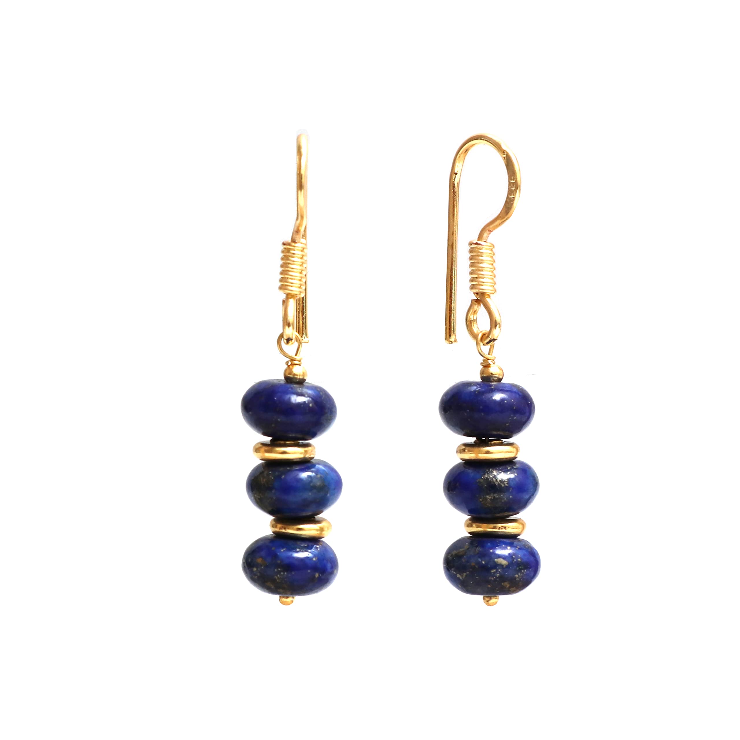 Gempires Blue Lapis Lazuli Crystal Earrings