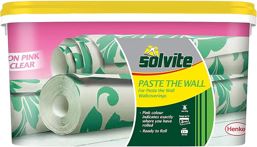 Solvite Paste the Wall Adhesive Extra Strong Non-drip 2.5kg Pink Dries Clear