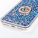 iPhone 6S Plus Case,iPhone 6 Plus Case,LEECO 3D Diamonds Liquid Glitter Hard Back TPU Frame with 360 Degree Rotating Ring Grip Kickstand Holder for iPhone 6 / 6S Plus 5.5 inch [Ring Diamonds] Blue