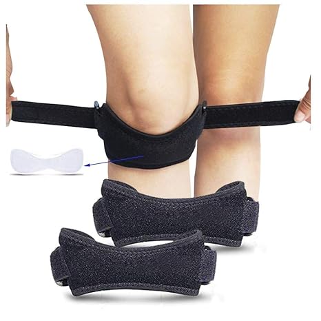 SiaMed 2 Stück - Kniegurte l Kniebandagen l Patellasehnenbandagen l Jumpers Knee l Meniskus – verstellbarer Knie-Strap zum La