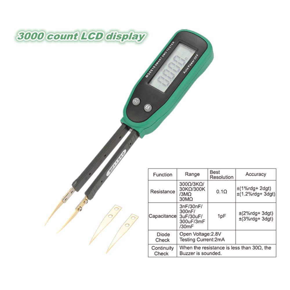 MS8910 Capacitor Meter Tester,High Precision Smart Digital Display SMD Handheld Resistance Capacitance Tester - Image 5