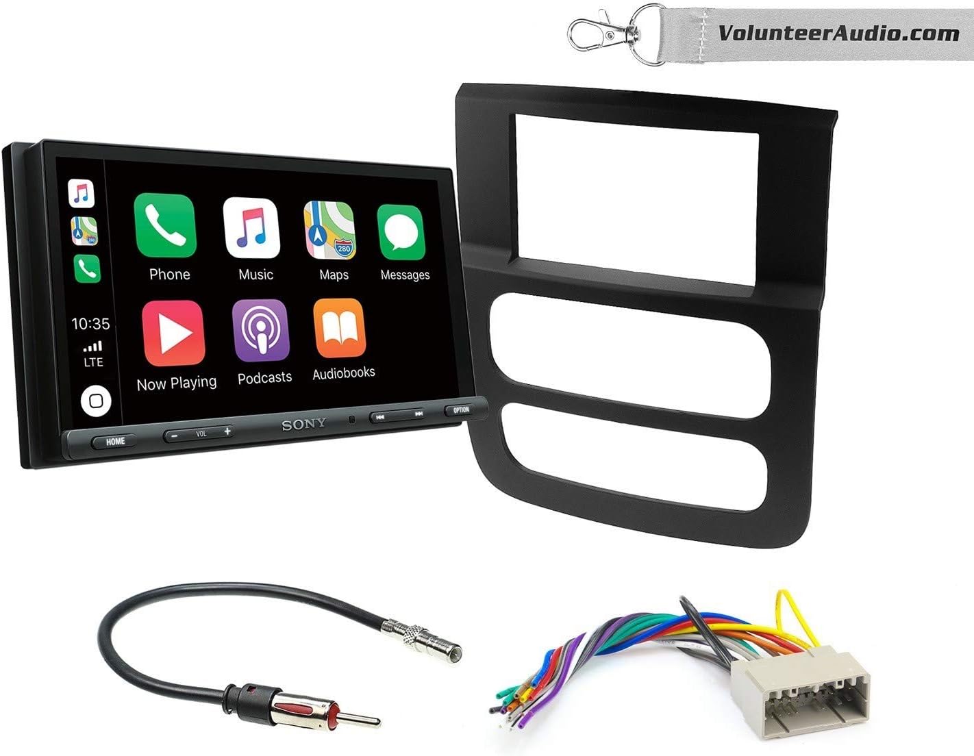 Sony XAV-AX5000 Double Din Radio Install Kit With Apple CarPlay, Android Auto, Sirius XM Ready Fits 2002-2005 Ram