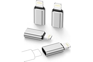 USB C to Lightning Adapter, 4 Pack Fast Charging Data Sync Lightning to USB Type C Cable Adapter for iPhone 14/13/12/11/X/XR 
