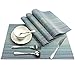 Pauwer Placemats Set of 6 Woven Placemats for Dining Table Indoor Outdoor Table Mats Heat Resistant Washable Vinyl Placemats for Kids, Blue