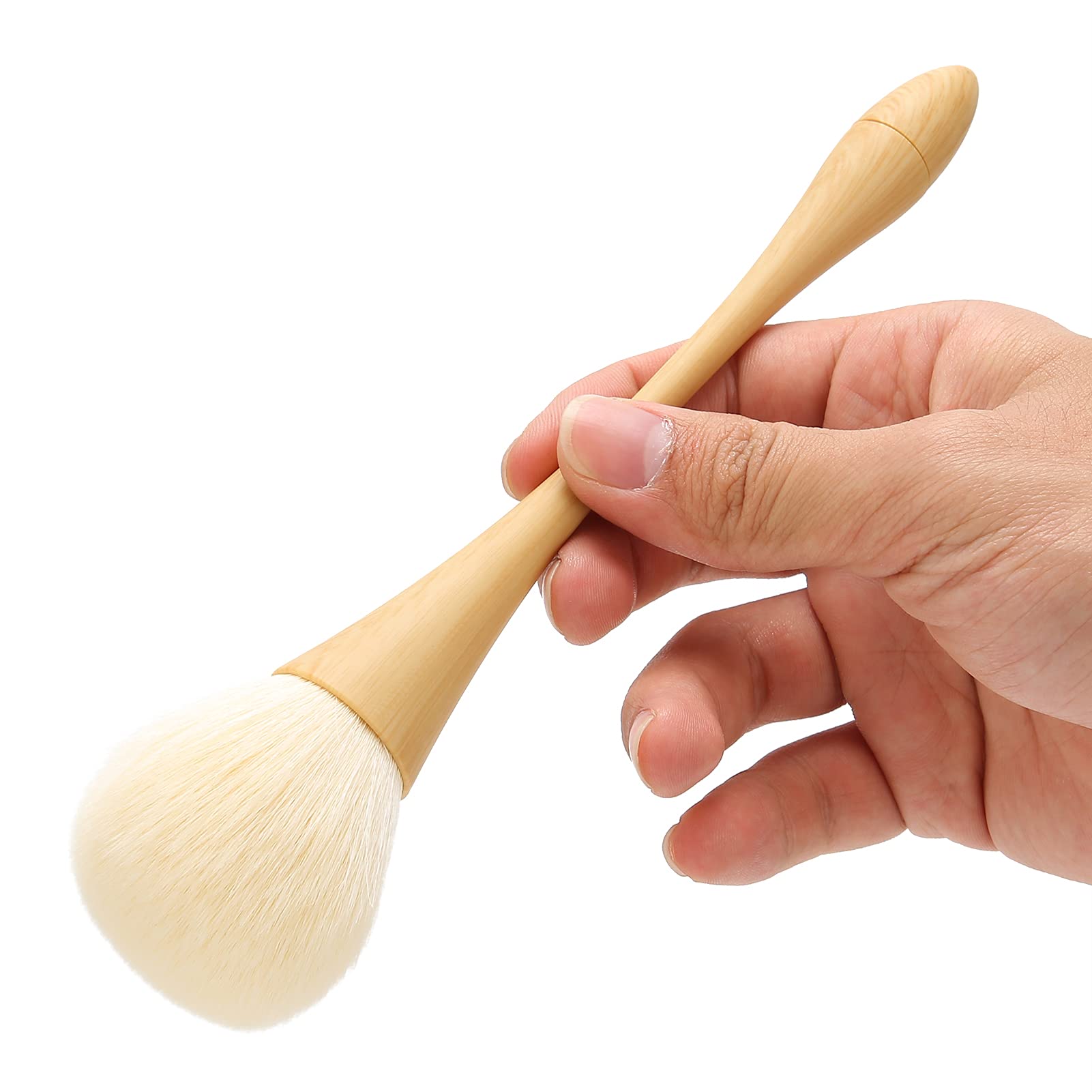 Nail Dust Brush for Nail Salon, Nylon Hair Nail Dust Removal Brush with Wooden Handle, Practical Nail Cleaning Brushes with Mushroom Shaped Brush Head, Versatile Brush for Makeup