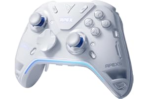 FLYDIGI Apex 5 Wireless PC Controller, Forceflex Joystick 2.0, ForceAdapt Trigger, 3ms Ultra-Low Latency, RGB Light Bar, Full-Color LCD Display,1500mAh Battery PC/NS/Android/TV (No Xbox/PS)