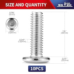 M8 x 30mm 10Pcs Flat Head Hex Socket Cap Screws