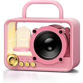 Xamanabu Cute Bluetooth Speaker with RGB Lights, Portable Wireless Stereo | Punchy Bass &amp; Stereo Sound, Cute Mini Design for Bedroom, Kitchen, Office, Room Decor, Great Gift for Girls Women Men