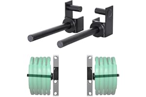 SYL Fitness Olympic Weight Plates Holder Power Rack Attachment Weights Storage Rack, Fit 2x2 & 3x3 inch Square Tube