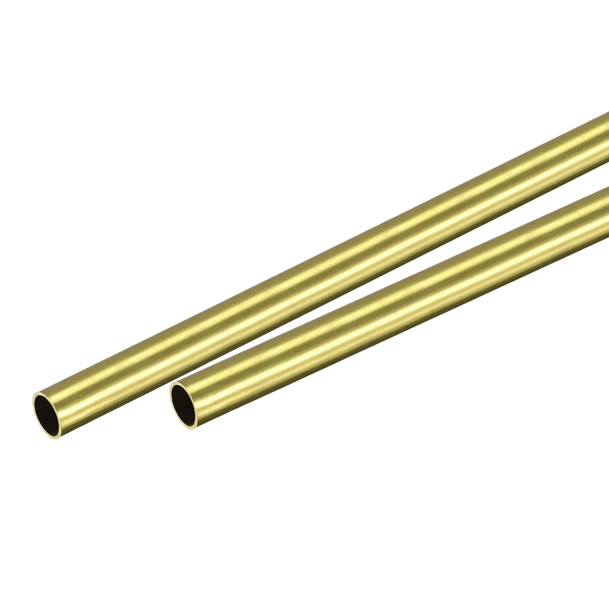 sourcing map Brass Round Tube 8mm OD 0.5mm Wall Thickness 200mm Length Pipe Tubing 2 Pcs