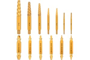 CLEVEROOL Damaged Screw Extractor Set, 13Pcs Easy Out Bolt Extractor Set Drill Bit Tools for Removing Rusty Broken Hardware, Spiral Screw Extractor for Stripped Screws Nuts & Bolts
