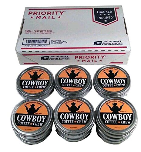 Cowboy Coffee Chew (Pack of 12) Quit Chewing Tin Can Non Tobacco Nicotine Free Smokeless Alternative to Dip Snuff Snus Leaf - Thumbnail 4