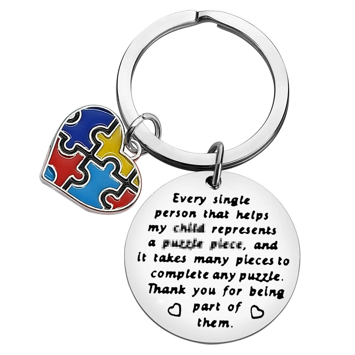 Ciyumu Autism Awareness Gift Autism Awareness Keyring Thank You Gifts for Autistic Teacher Therapist Appreciation Gift for Mom Women Men Therapist Keychain Birthday Gifts