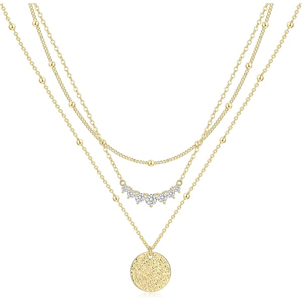 Two-Layer Initial Necklace For Women & Girls – Dainty 14K Gold Plated Letter Pendant Choker – Personalized Monogram Name Necklace Jewelry Set – Perfect Gift For Teens & Women