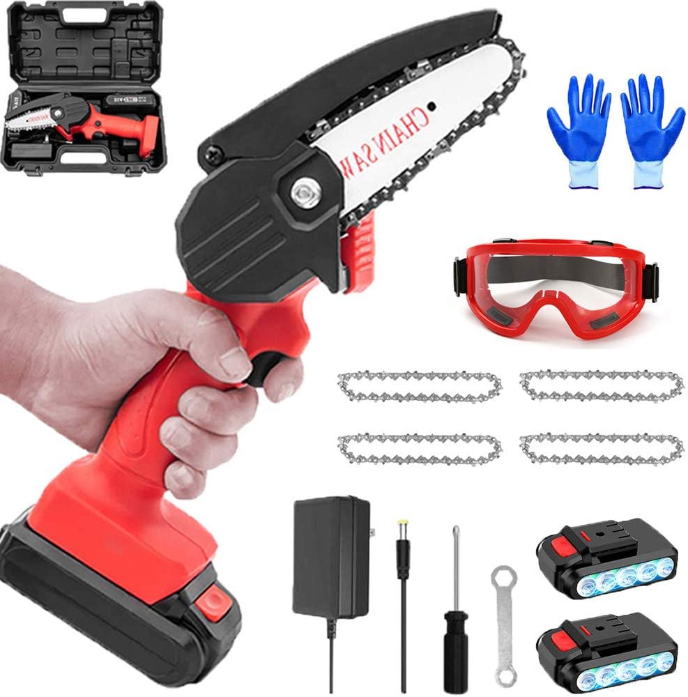 Mini Chainsaw Handheld Electric Chain Saw 4Inch Cordless