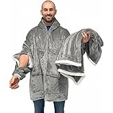 Combo Pack | Premium Dialysis Sweatshirt + Sherpa Blanket Bundle. Port Access Zipper Hoodie with Arm Openings, Cozy Chemo Clothing Gift, Warm Fleece Recovery Set for Dialysis Patients (Unisex)