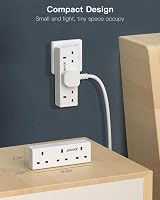 ANVODE 3 Way Plug Adapter Vertical Wall Socket Extender 3250W 13A White view 6