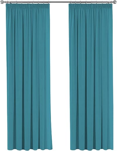 H.Versailtex Blackout Thermal Curtains Teal 66x90 2 Panels + Tiebacks