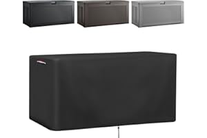 Guisong Outdoor Storage Deck Box Cover for Rubbermaid Cabinet, Waterproof Outdoor Storage Container Covers 134 Gal ,Heavy Duty Patio Storage Bench Cover for Patio Furniture,56"L x 28"D x 27"H