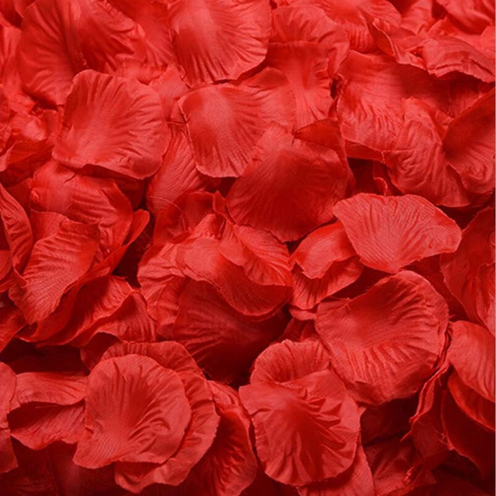 Haobase 1000Pcs Red Artificial Rose Petals for Valentines Day Propose, Wedding, Table Scatter Decoration