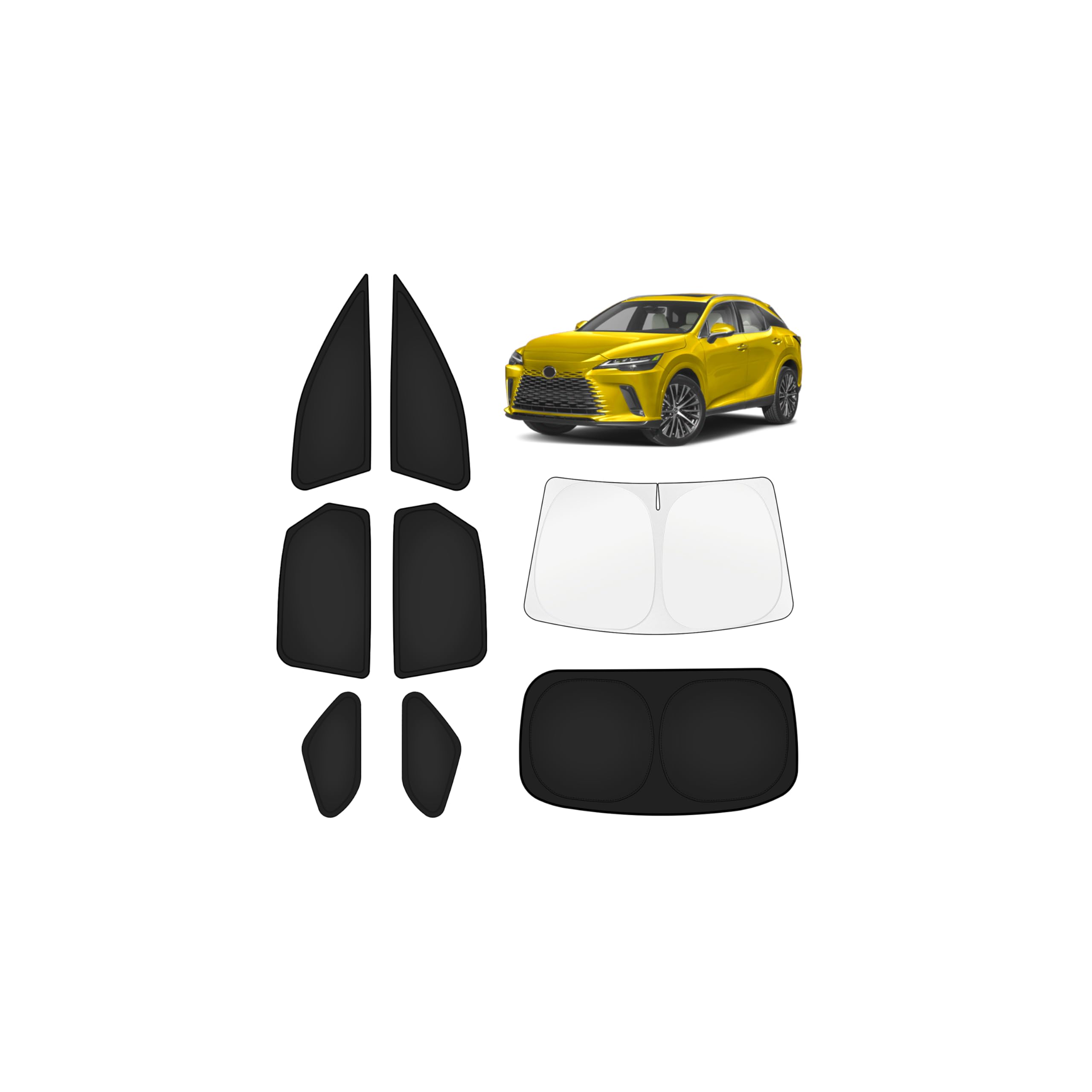 Photo 1 of KUST Car Window Shades for Lexus RX 2023-2025 2026 Windshield Sun Shade Side Window Cover UV Block Privacy Protection RX 350 RX 350h Accessories Foldable Front Rear Full Set 8PCS