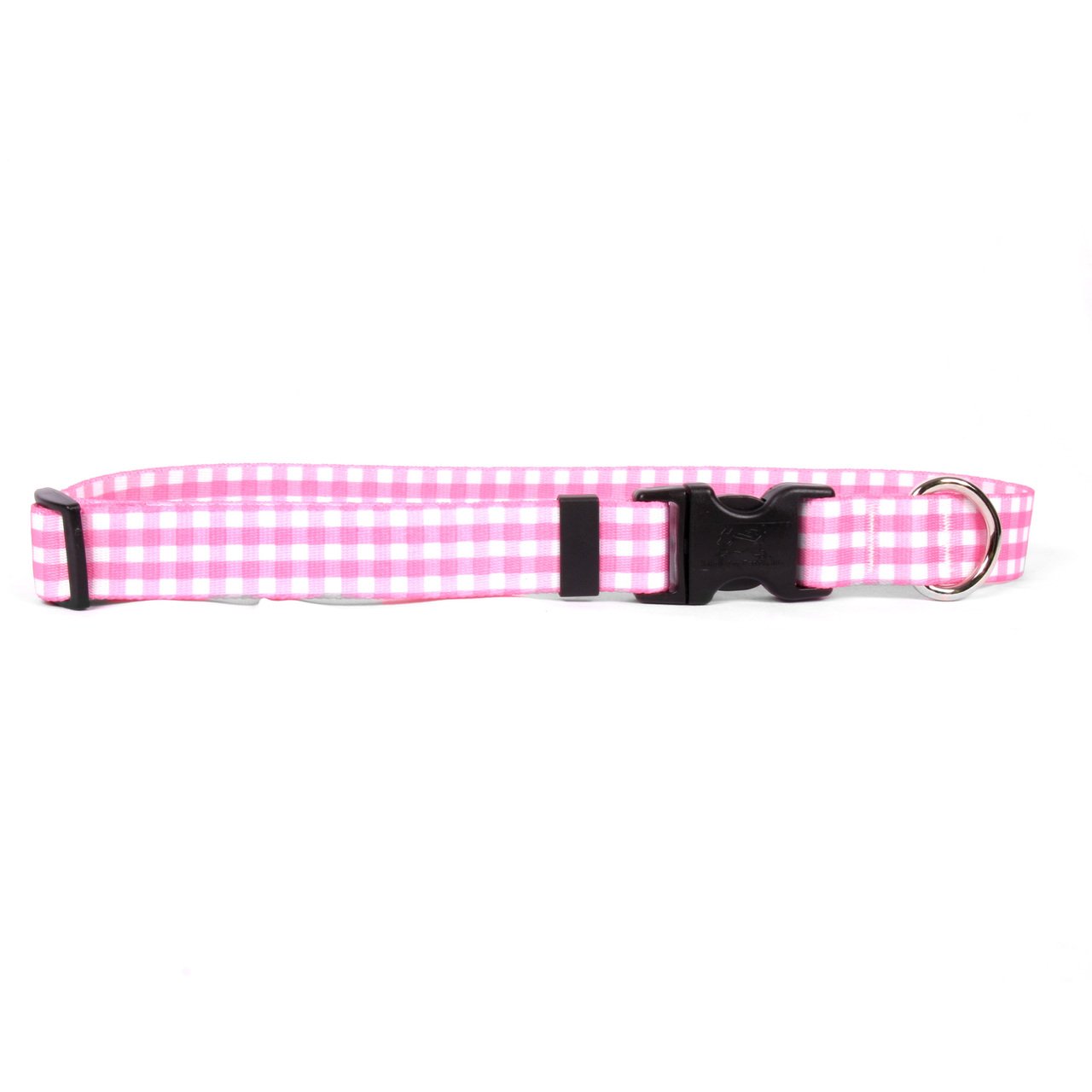 pink gingham dog collar