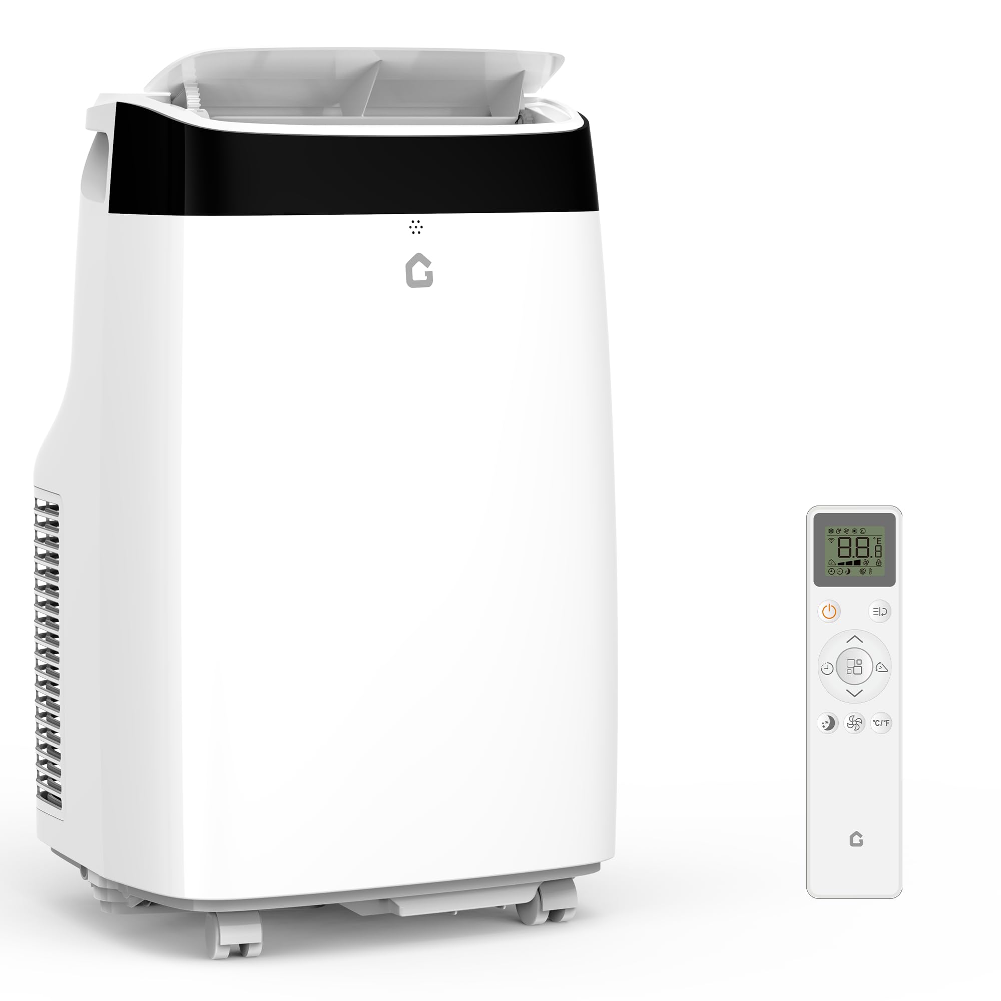 Photo 1 of 10,000 BTU Portable Air Conditioner with Dehumidifier & Fan, Cools Up to 450 Sq.Ft. Room Air Conditioner, Remote Control, Installation Kits, Auto Swing, Quiet Portable AC Units for Rooms, Black Top