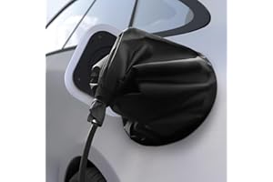 Wuyaoyao EV Charger Plug Port Cover, Waterproof Outdoor Electric Car Charger Plug Cover Rain Sun UV Snow All Weather Protection, Magnetic Adhesion Charger Cover for Electric Vehicles (Black)