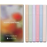 ALABASTER Co. - No Bleed Pastel Highlighter Set, 6 Pcs, Chisel Tip, Muted Pastel Colors, Bible Study Supplies