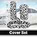 uxcell White Leopard Prints Car Gear Shift Knob Handbrake Mirror Cover 3 Pcs