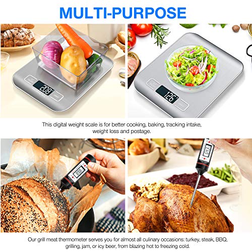 Kitchen Food Digital Baking Scale with Meat Thermometer Instant Read