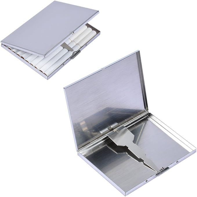 Brand New Silver Stainless Steel Slim Cigarette Case Amazon.co.uk DIY