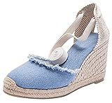 U-lite Womens Espadrille Wedge Sandals Closed Toe