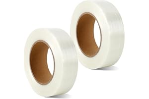 2Pack High-Strength Fiberglass Tape - 6.3mil x 1 Inch x 55 Yards for Sealing and Repair, Durable Mono Filament Strapping Tape