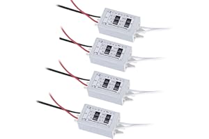 Klarlight Waterproof IP67 15W 12V DC LED Power Supply - 120VAC to 12V DC Converter for LED Strip Lights, MR11/MR16 Bulbs, CCTV Camera (4-Pack)