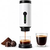 Portable Espresso Maker, 20 Bar Self Heating Electric Espresso Machine | 7500mAh Mini Coffee Maker, USB-C, Ground Coffee &amp; NS Capsule, for Travel Camping Hiking Office Road Trips