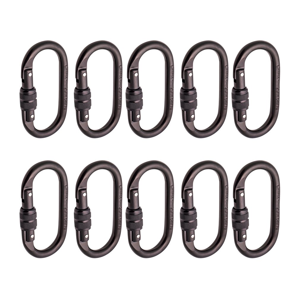 Flameer B07f271gjk 屋外ロッククライミングレスキュー用 スクリューロッキングカラビナ 25kn 5500ポンド O型 10個入り クライミング用カラビナクイックドロー ファッション Blueparadise Chania Com
