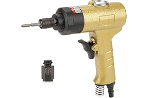 1/4" Pneumatic Screwdriver Reversible Air Powered Screw Gun 5000 RPM with Grip Handle Industrial Air Tool for Fastening Drill