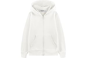 Kid Nation Kids Soft Brushed Fleece Zip-Up Hooded Sweatshirt Hoodie for Boys or Girls 4-12 Years
