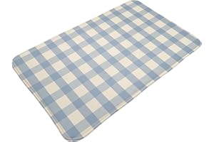 Bathroom Rugs Non Slip Washable 20 x 31.5 Inch - Vintage Blue Gingham Print Kitchen Mats for Floor, Area Rugs for Entryway Ma