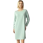 GYS Womens Long Sleeve Nightgown Bamboo Cotton Nightshirts Sleepwear Soft Stretchy Sleep Dress with Pockets