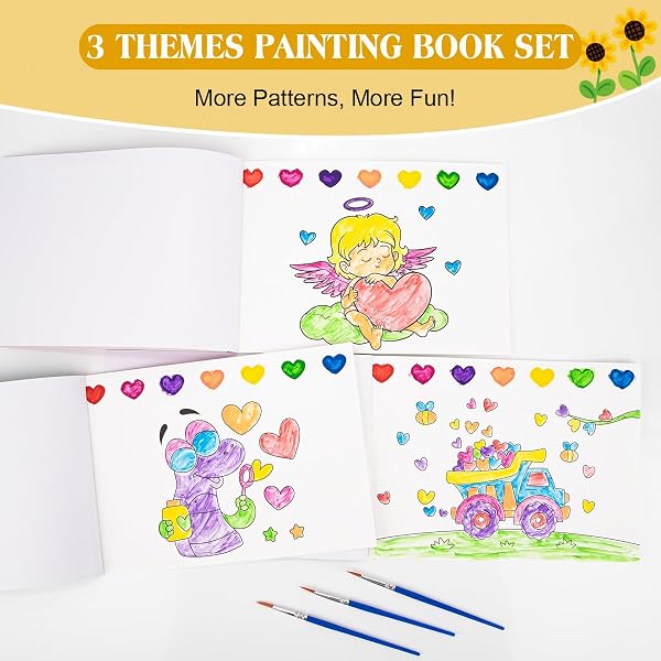 SUMERX VALENTINES DAY GIFTS FOR KIDS, 24 PACK WATERCOLOR COLORING BOOKS WITH VALENTINES DAY CARDS, VALENTINES CRAFTS ART SUPPLIES FOR CLASSROOM PRIZES SCHOOL PARTY FAVORS