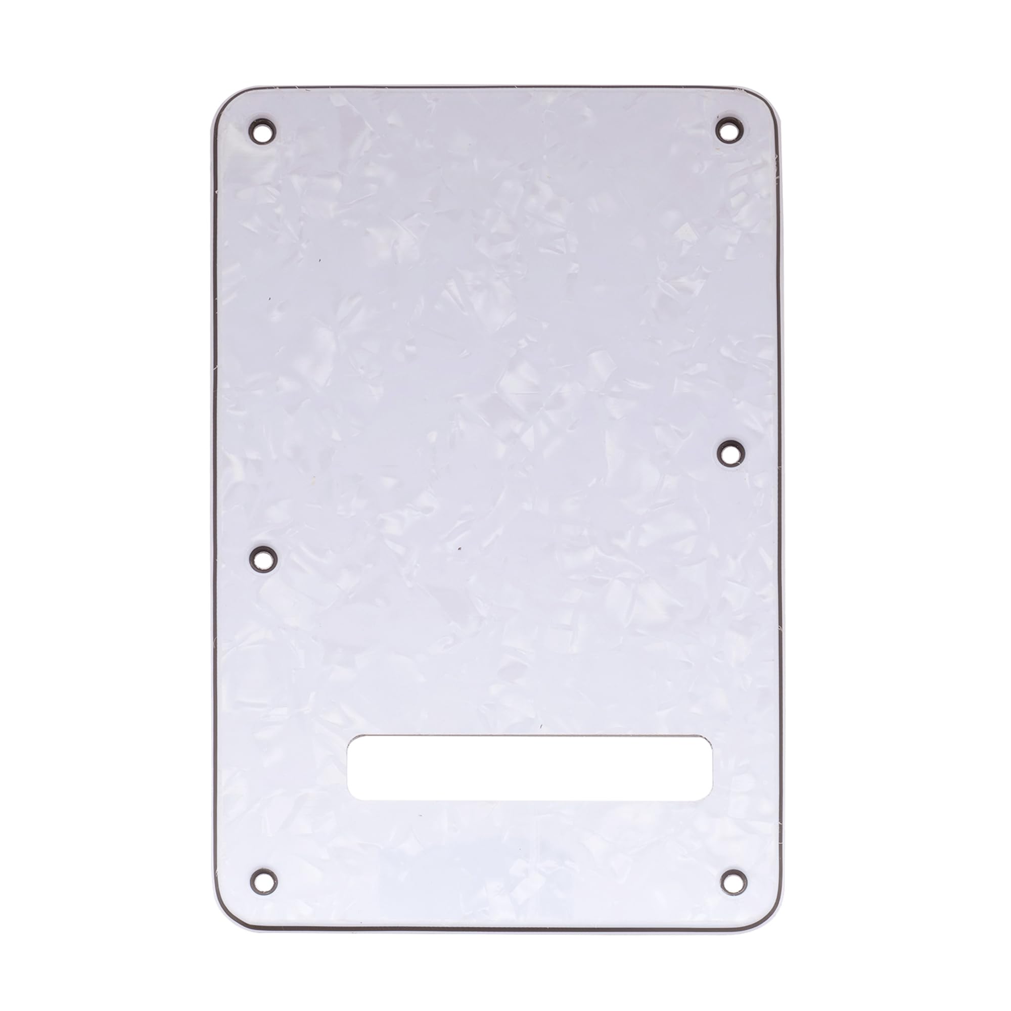 Musiclily Guitar Strat Back Plate for Fender USA/Mexican Standard Stratocaster Modern Style, 4Ply White Pearl — image 1