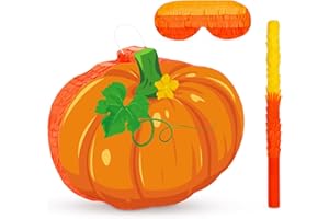 ATILOY Fall Pumpkin Pinata Autumn Thanksgiving Pinata with Stick Blindfold and Hanging Loop Large Funny Pinatas for Kids Adult Birthday Party Decoration Fall Thanksgiving Halloween Decor