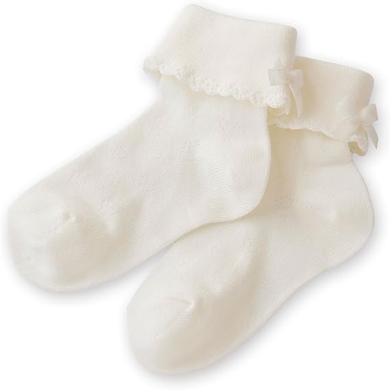 Amazon Catherine Cottage 入学式 卒業式 発表会 お受験 日本製 ハート柄 折り返しソックス 女の子 T004 L 22 24cm フリル リボン Owt ソックス 通販