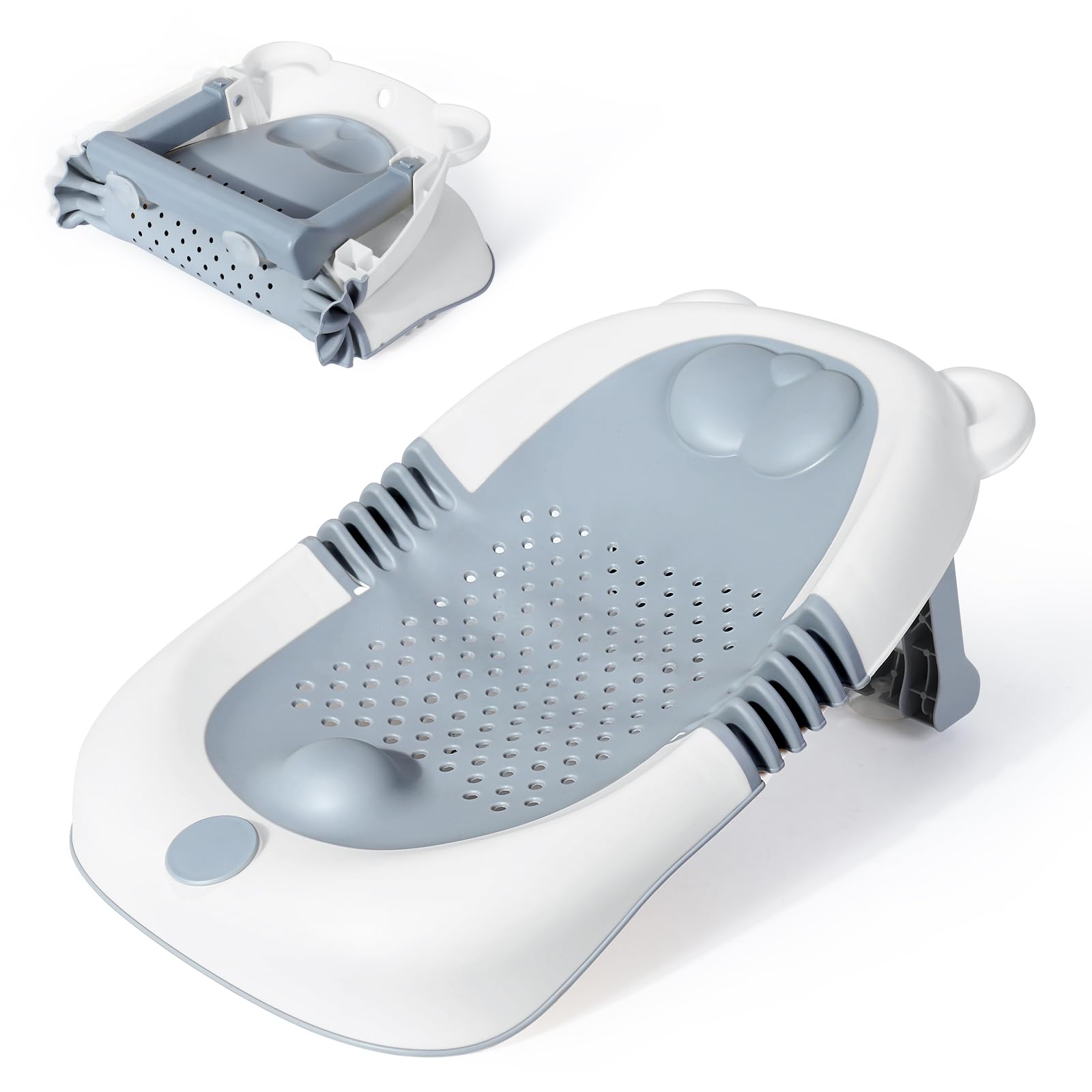 Photo 1 of Orzbow Baby Bath Support, Foldable Newborn Bathtub 0-6 Months, Non-Slip Soft Baby Bath Tub with Suction Cups, Ergonomic Design, Newborn Infant Essentials Must Haves, Gray