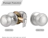 Probrico Brushed Nickel Passage Door Knobs 5 Pack Stainless Steel Interior view 2