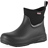 Showave Rain Boots Men Ankle Rubber Boots for Men Insulated Waterproof Boot Neoprene Mud Boot for Gardening Fishing Farming