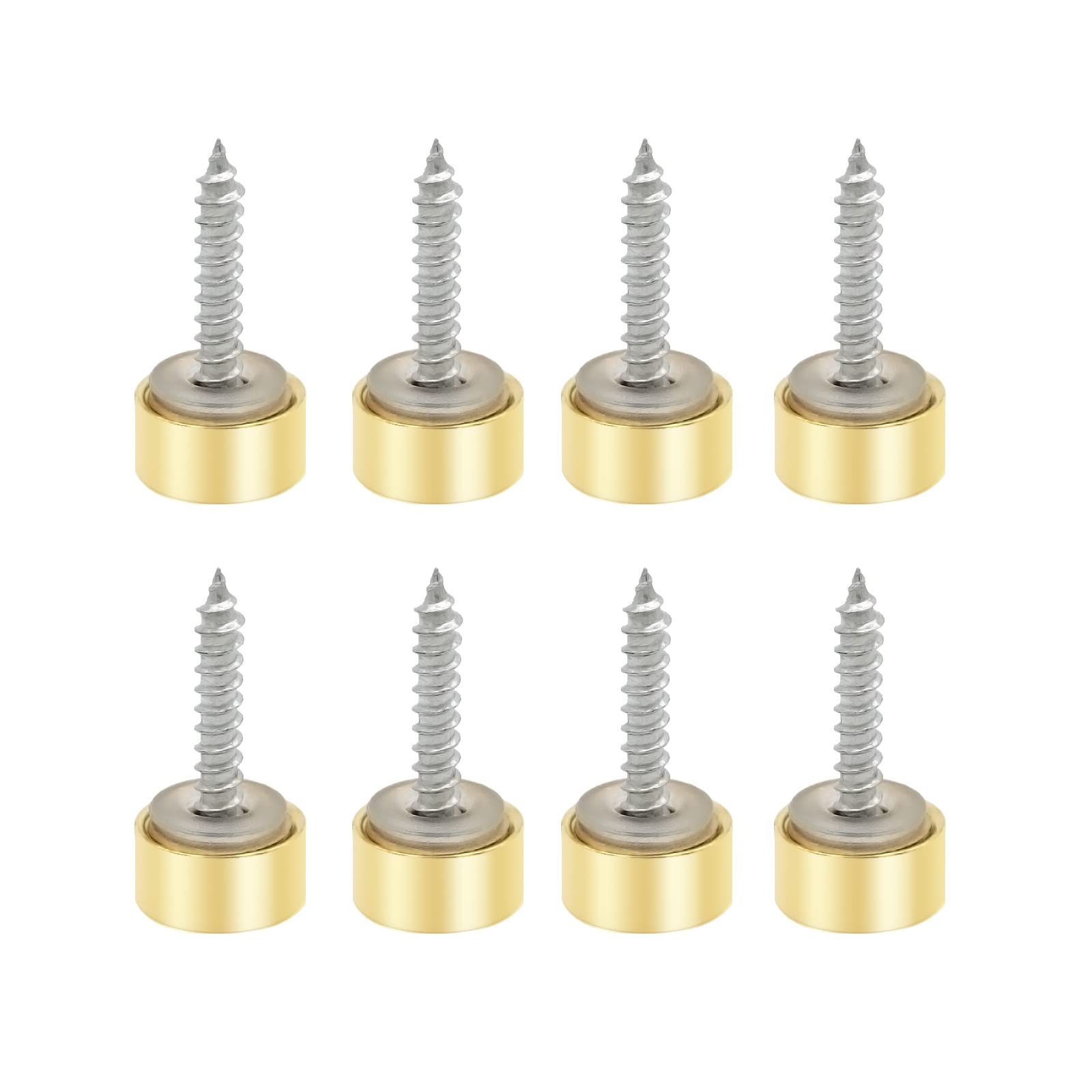 VictorsHome Mirror Screws Decorative Cover Cap Nails Fasteners, Polished Brass Gold, 10mm 8pcs